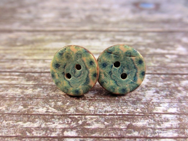 Blumen Kokos Knopf Ohrstecker Rosen Flower